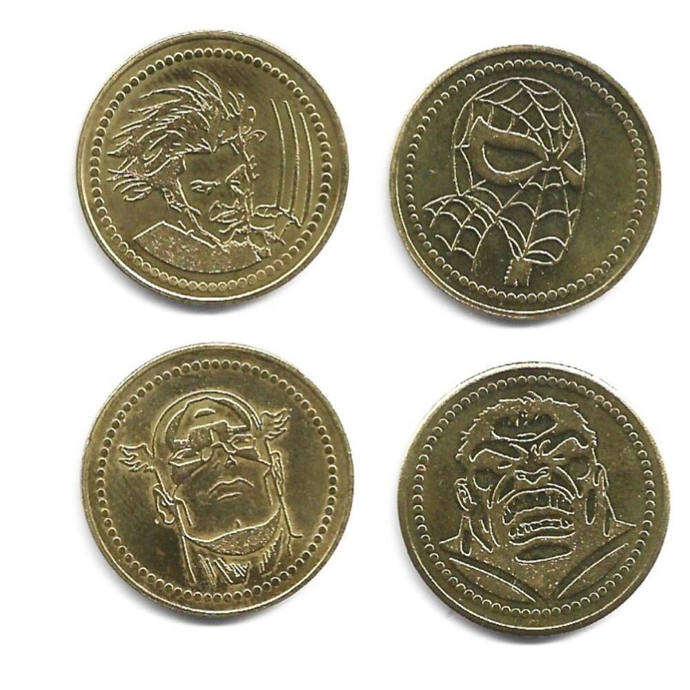 Marvel Adventure City Niagara Falls Set of 4 Superhero Video Arcade Tokens (8-6)